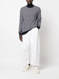 Balmain monogram-intarsia roll-neck jumper