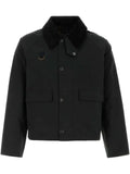 Barbour International shearling-collar jacket