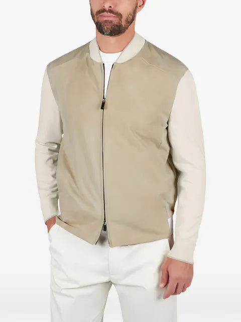 Paul & Shark Aqualeather-panel bomber jacket