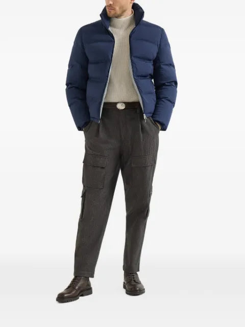 Brunello Cucinelli stretch bonded nylon down jacket with heat-bonded seams