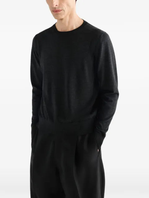LEMAIRE crew-neck sweater in fine mouliné merino wool