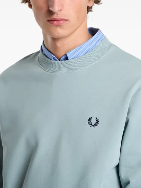 Fred Perry crew-neck embroidered-logo sweatshirt