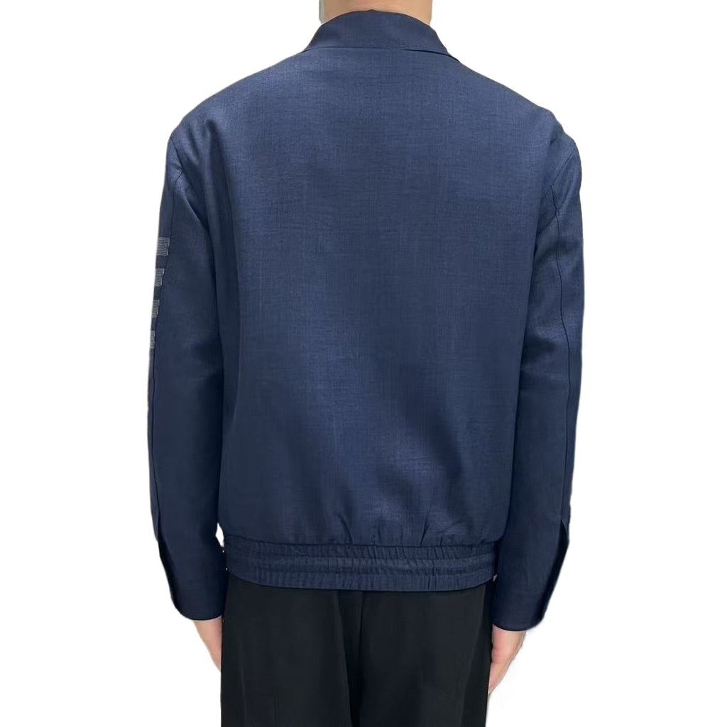 Men's 4 - Bar Casual Jacket with Signature Grosgrain Detail | Thom Browne