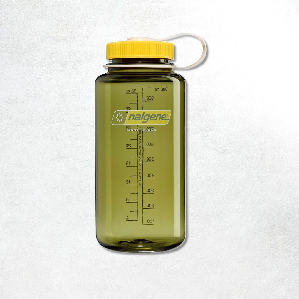 Nalgene 1L Wide Mouth Tritan Sustain Water Bottle: Oil Green/ Freesia