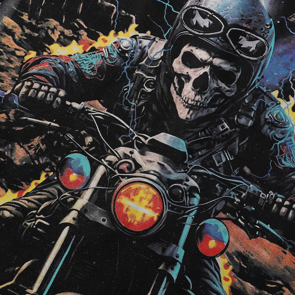 BKYS Revival Rider Skeleton Motorcycle Graphic T-Shirt