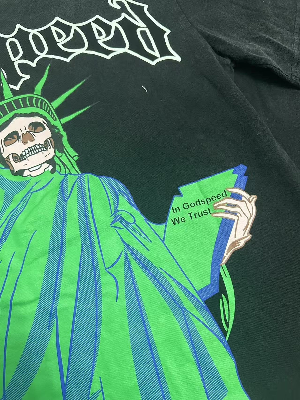 Godspeed Statue of Liberty Skull Graphic T-Shirt