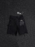 Chrome Hearts Black Graphic Appliqué Denim Cargo Shorts