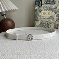 DIOR 25S BELT 25 MM IN WHITE CALFSKIN 572159