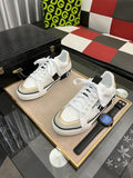 Dolce & Gabbana White, Cream & Black Lace-Up Sneakers