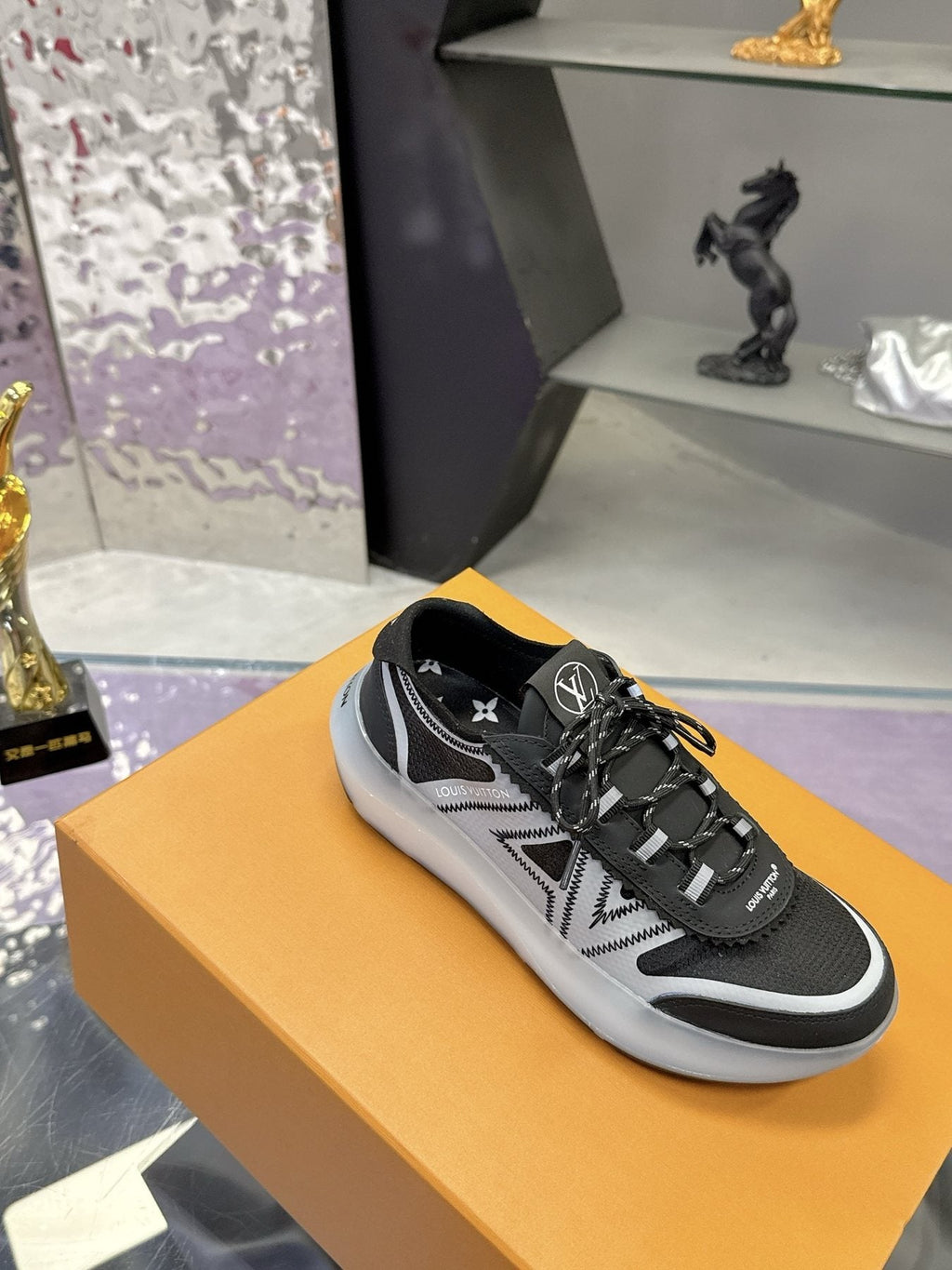 Louis Vuitton Mesh Panel Low-Top Sneakers