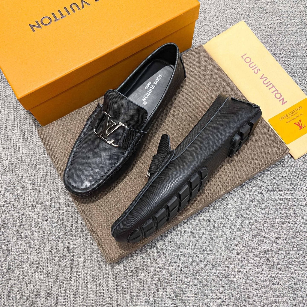 Louis Vuitton Black Metal-Hardware Loafers - Moccasin-Inspired Toe Seam