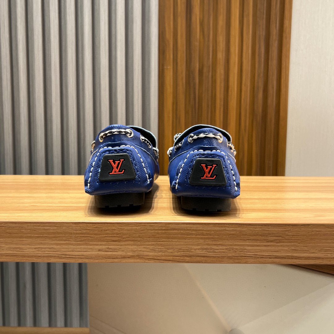 Louis Vuitton Light Blue & Navy Driving Loafers