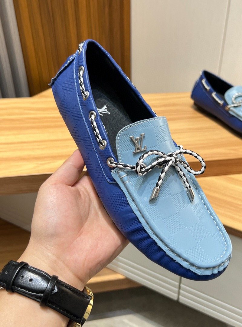 Louis Vuitton Light Blue & Navy Driving Loafers