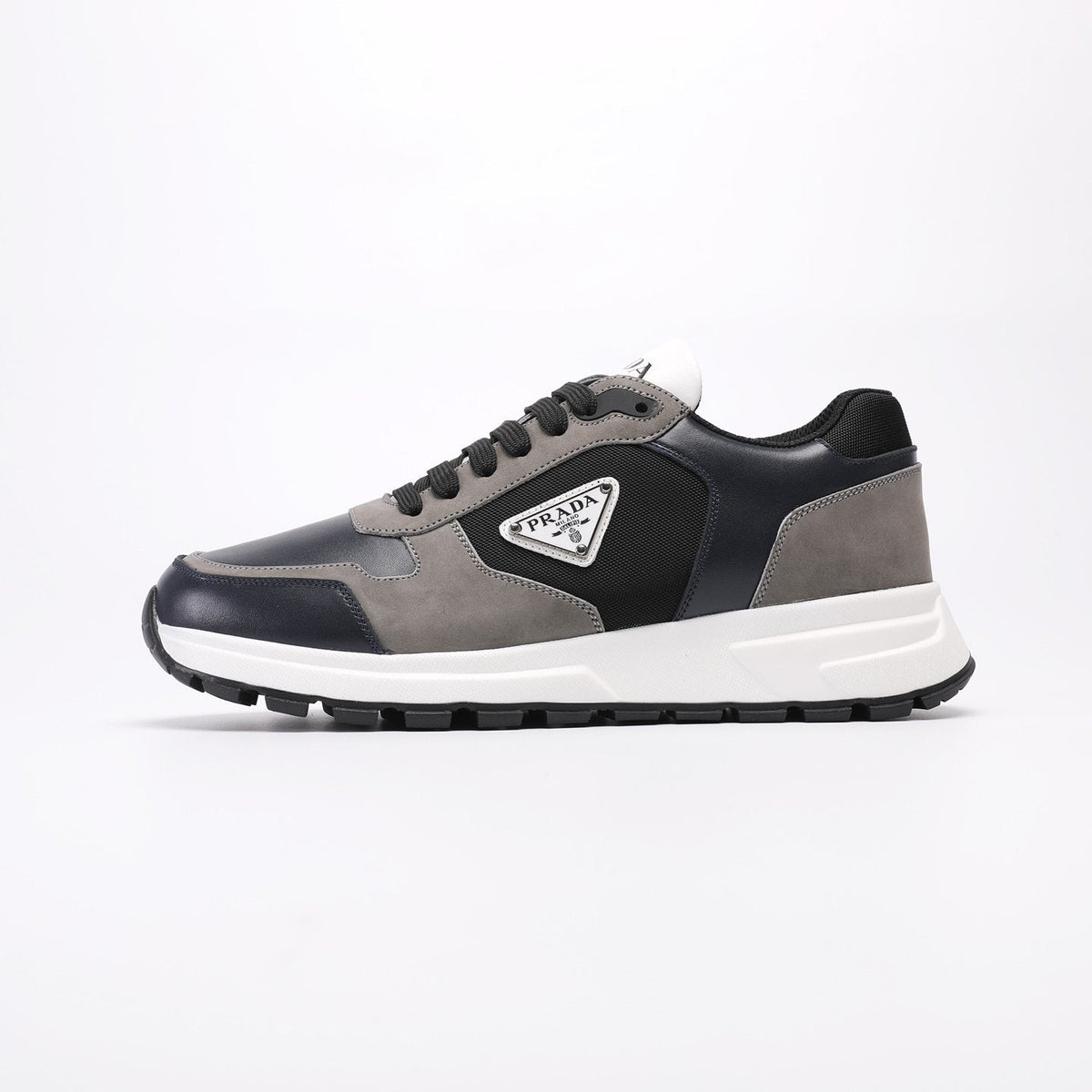 Prada Men's Navy and Gray Paneled Sneakers