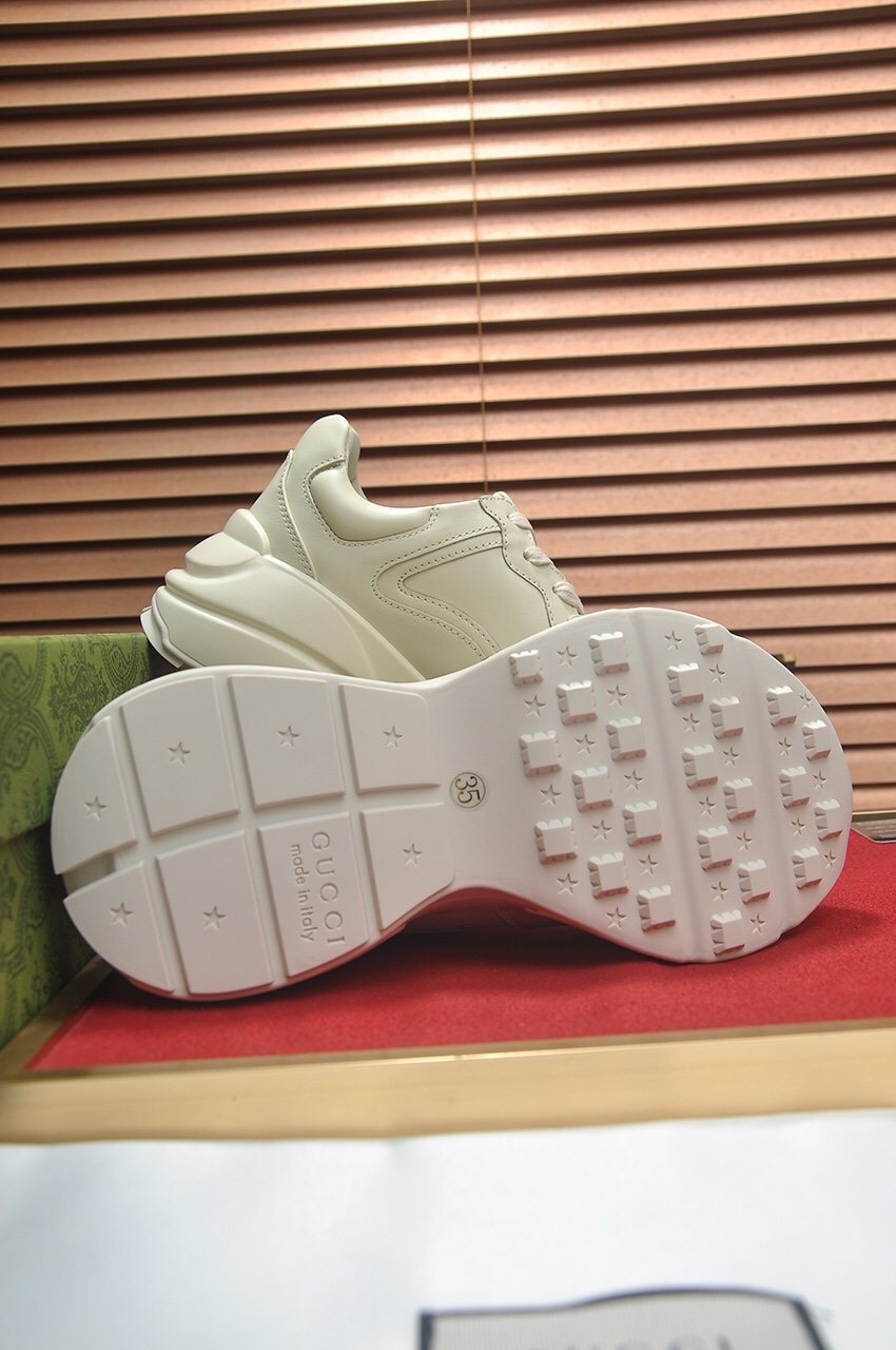 Gucci Off-White Graphic Sneakers - Layered Upper And Thick Treaded Sole