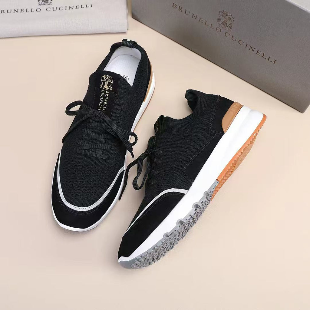Brunello Cucinelli Black Lace-Up Sneakers
