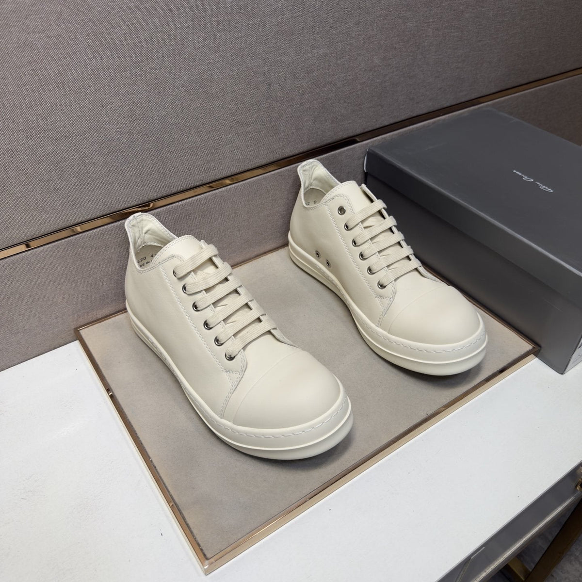 White Leather Low-Top Sneakers