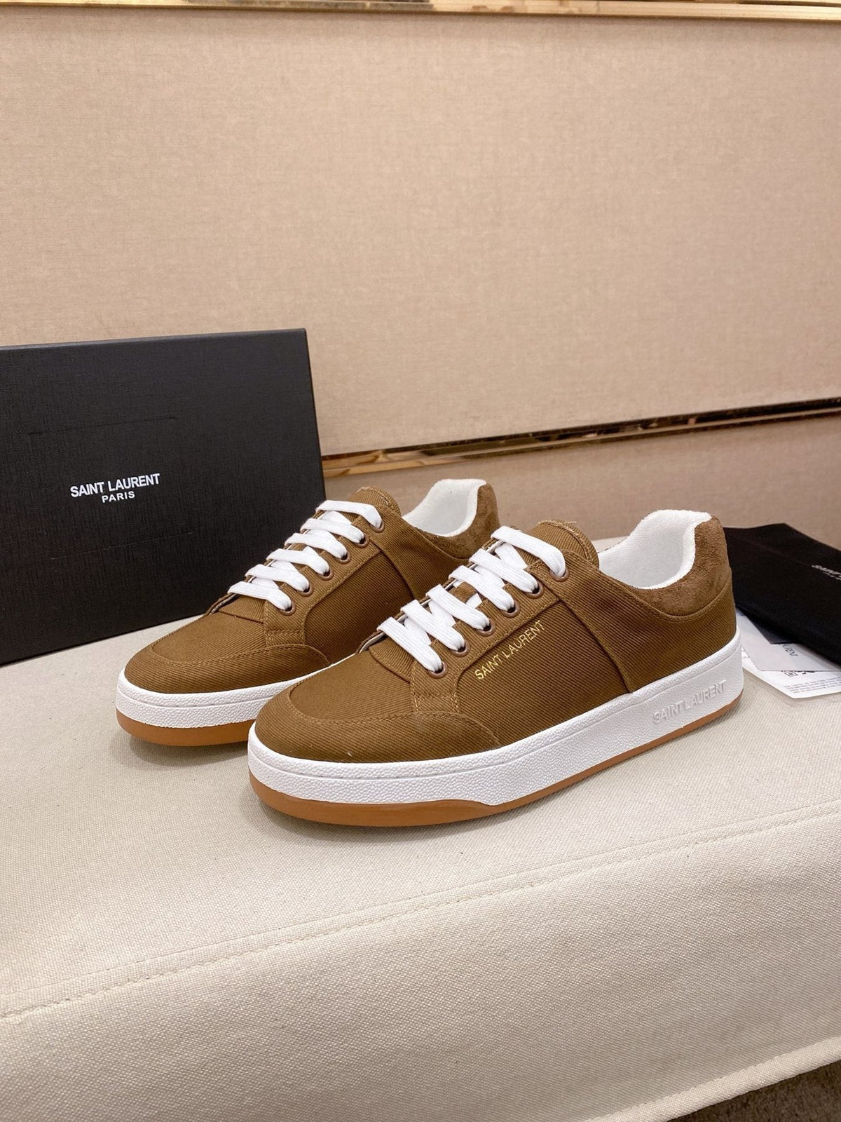 Saint Laurent Perforated Low-Top Sneakers - Padded Collar