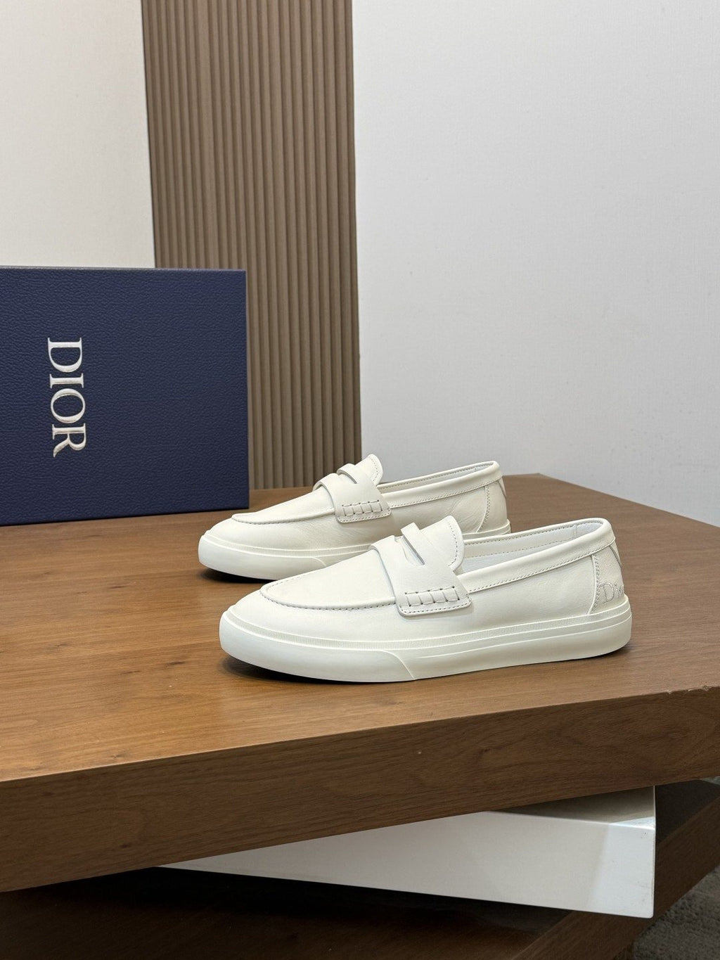 Dior Leather Strap Slip-On Shoes