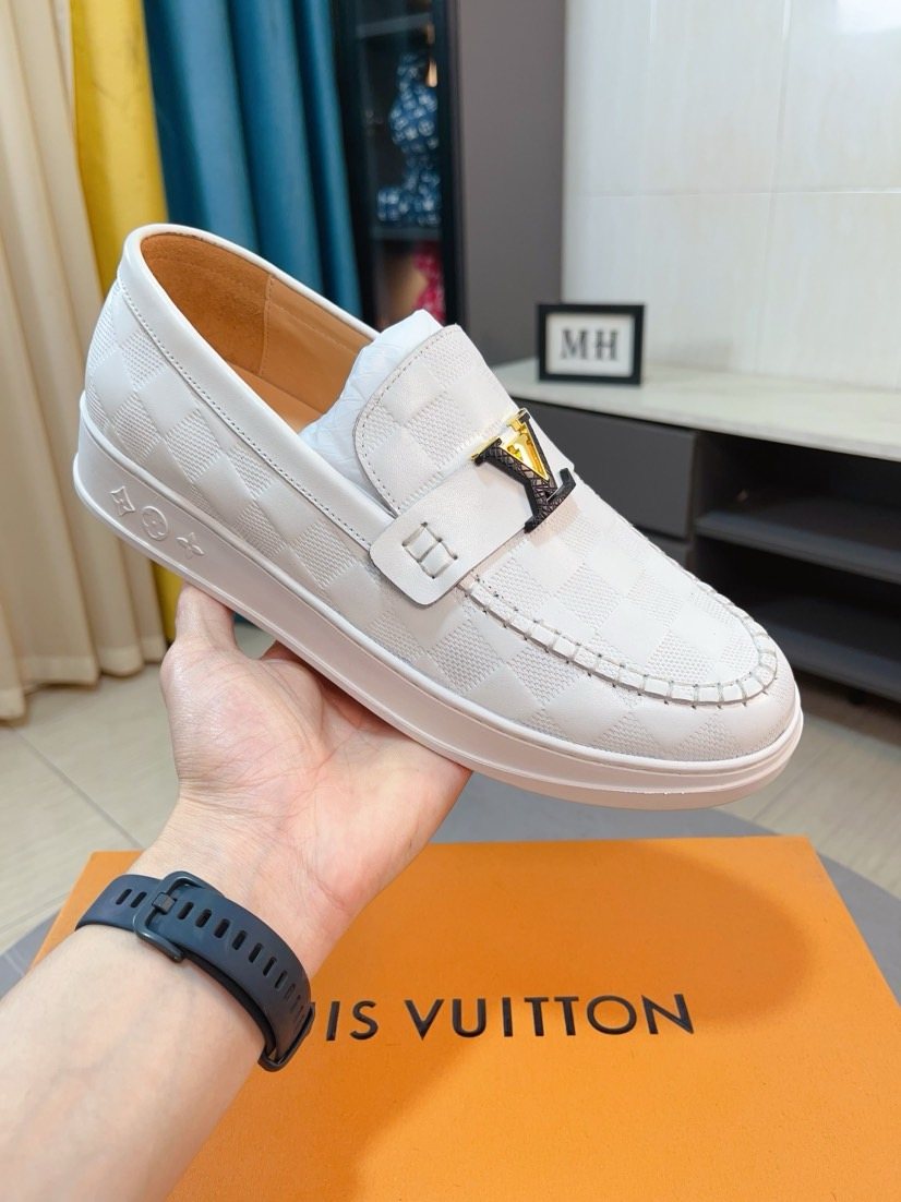Louis Vuitton Men's Check-Pattern Loafers