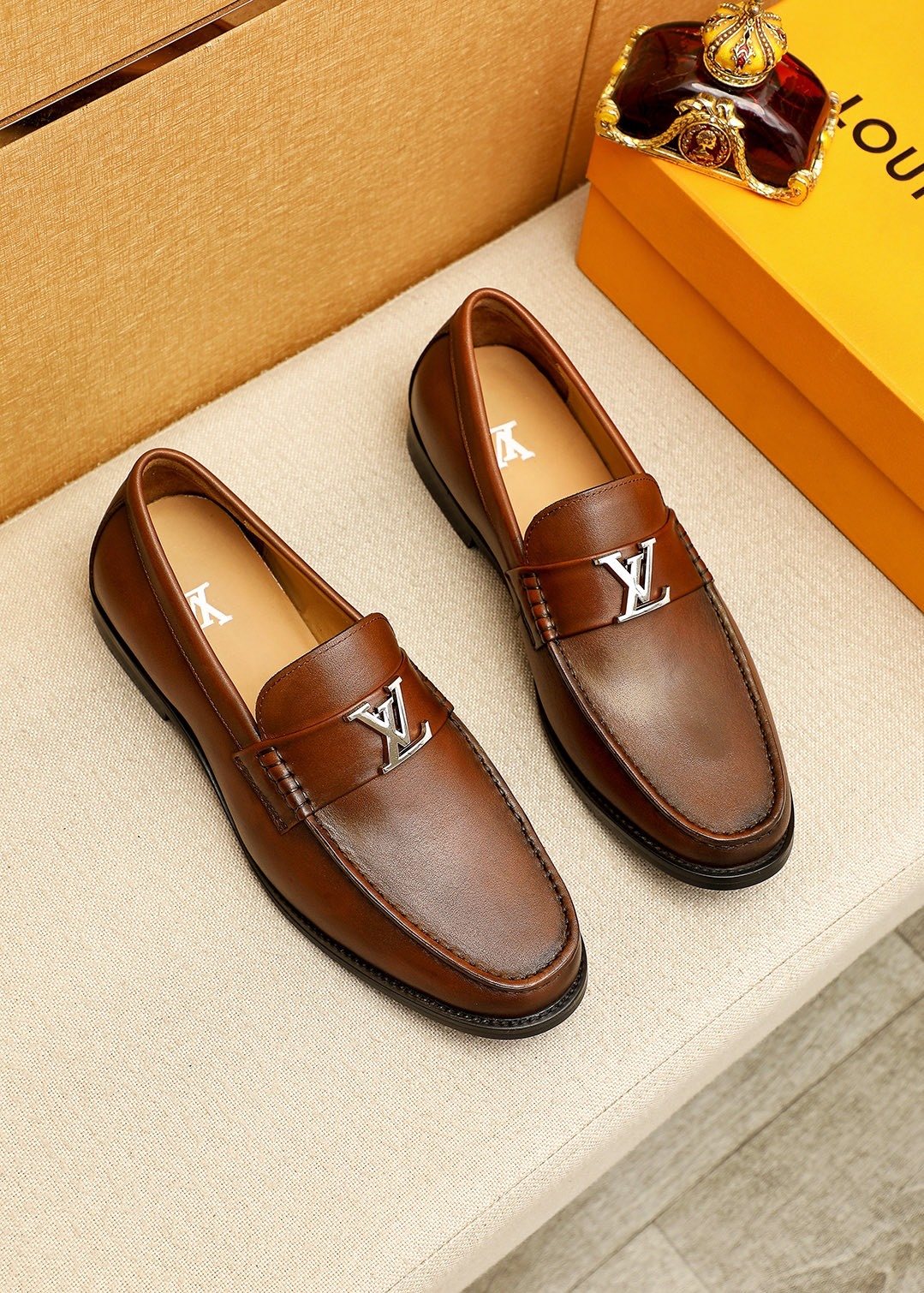Louis Vuitton Leather Hardware Loafers