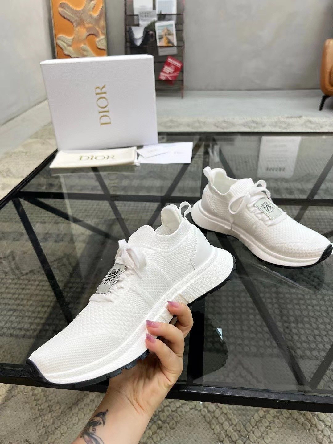Dior Knit Low-Top Sneakers