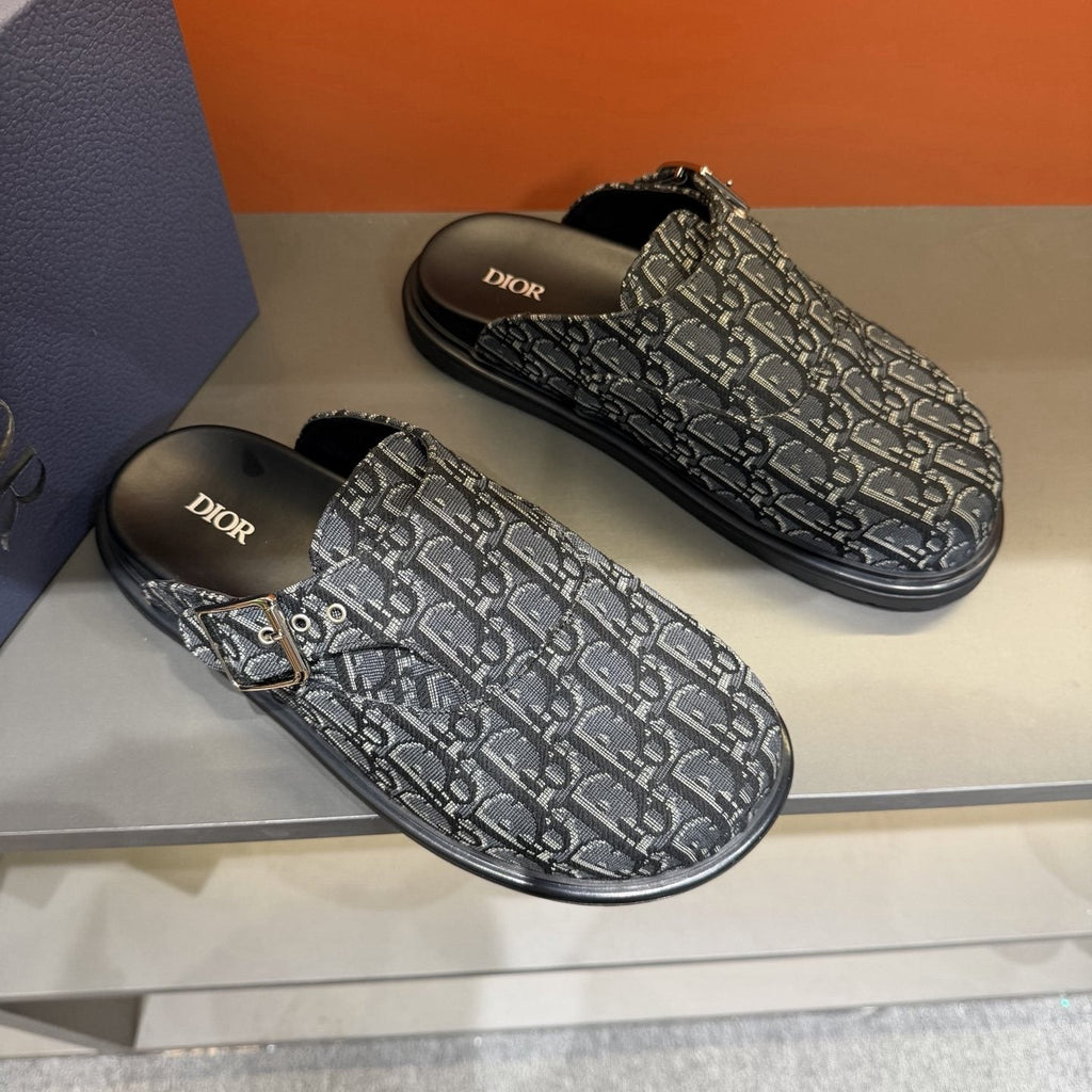 Dior Monogram Buckle Mule Shoes