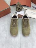 Loro Piana Contrast-Collar Low-Top Sneakers