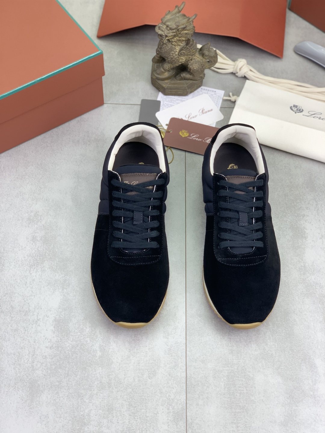 Loro Piana Contrast-Collar Low-Top Sneakers