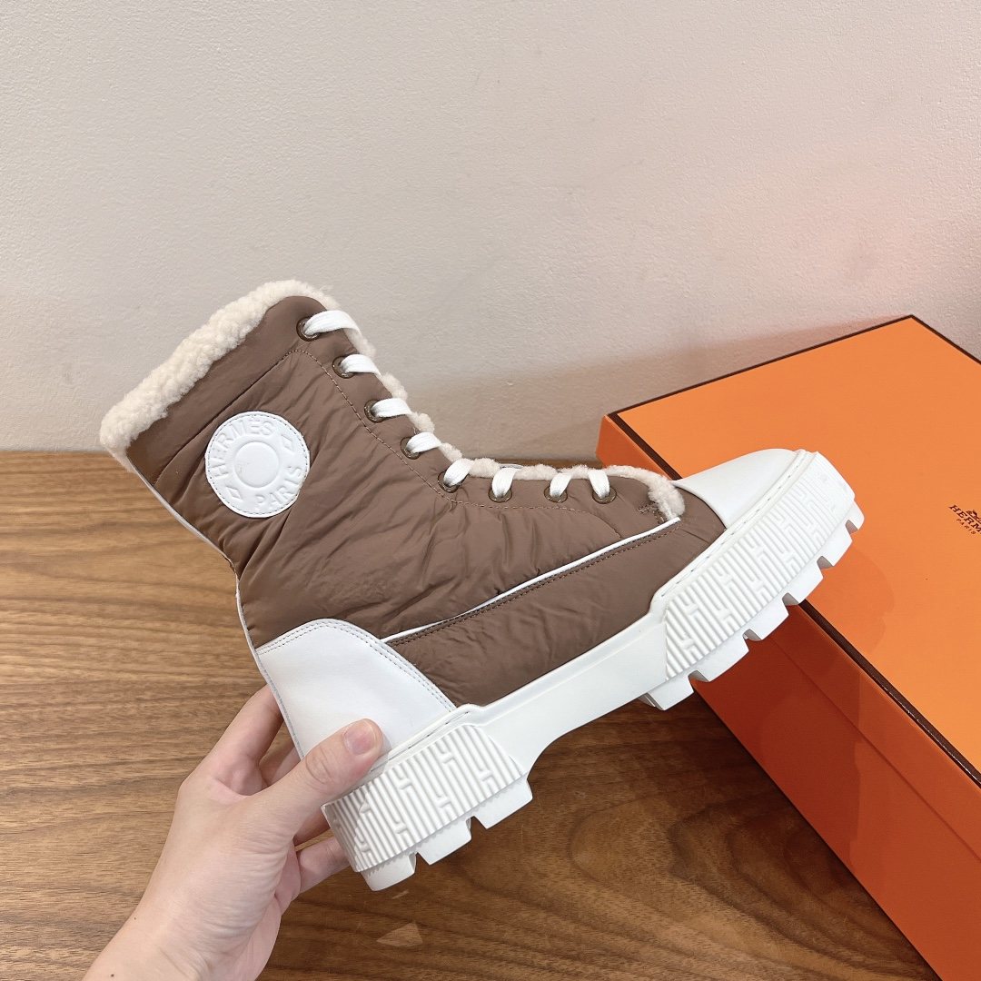 Hermès Lace-Up Mid-Calf Boots