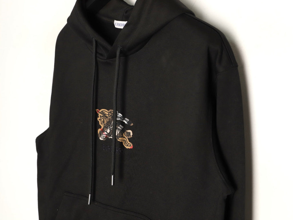 Burberry Equestrian Emblem Pullover Hoodie - Black（副本）（副本）