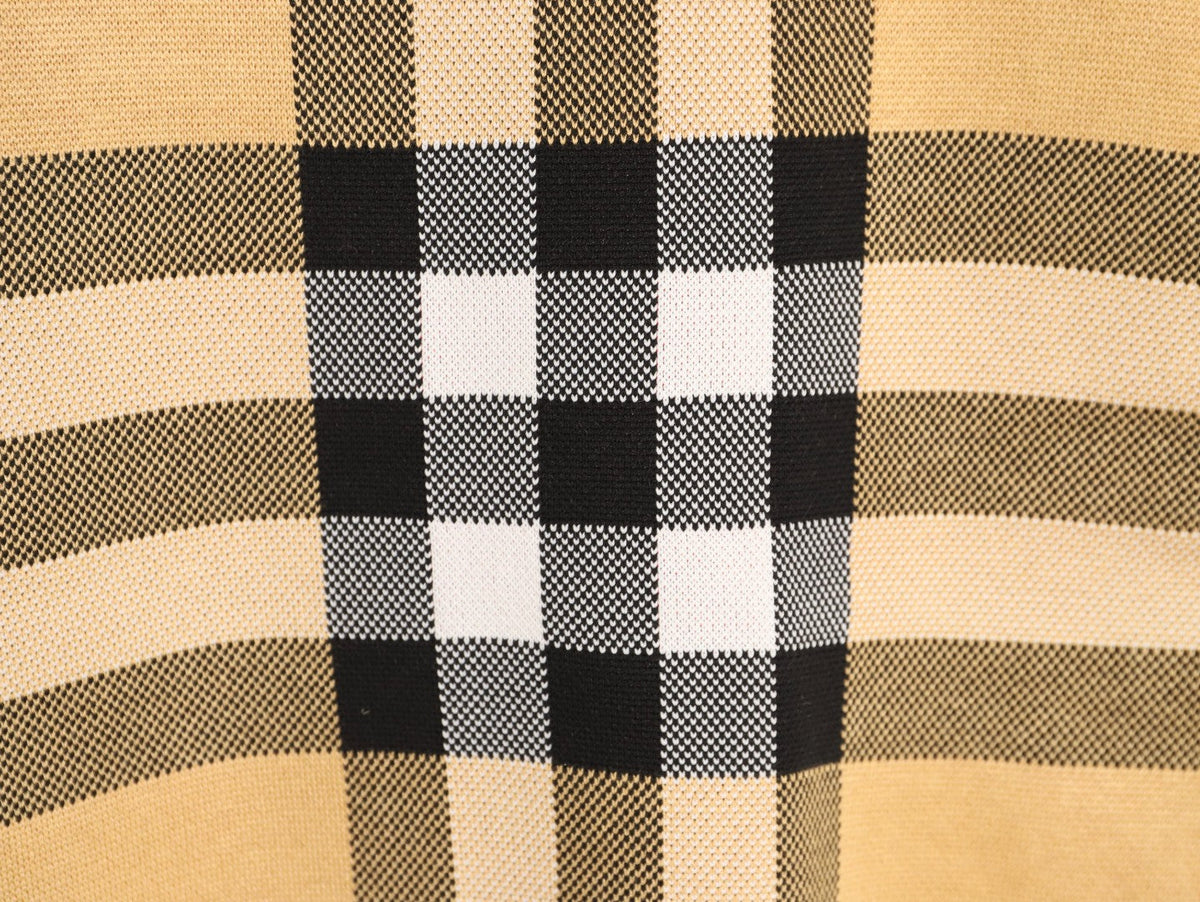 Burberry Oversized-Check Crewneck Knit Sweater - Camel